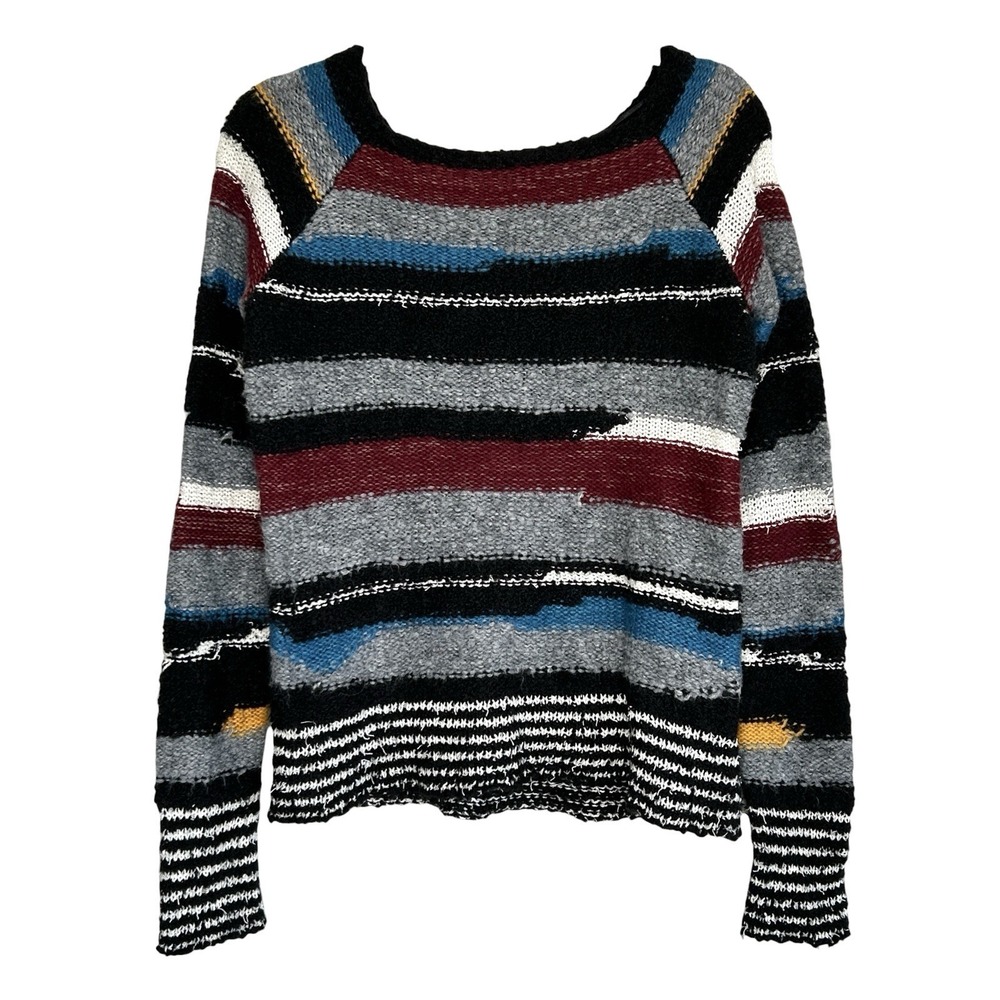 Free People Montmartre Aztec Boho Indie Sweater Small Western Mix Media Wool Bld